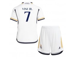Lacne Dětský Futbalové dres Real Madrid Vinicius Junior #7 2023-24 Krátky Rukáv - Domáci (+ trenírky)
